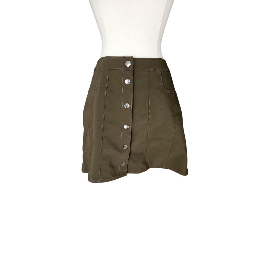 Express Goblincore Mini Skirt Womens 12 Olive Green Mod Preppy Dark Academia NWT
